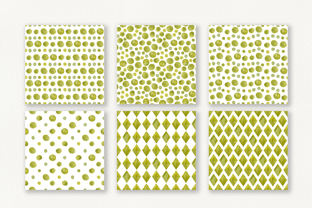 Olive abstract patterns watercolor, a Texture Illustration by YarovaArt (Photo 6 of 21)