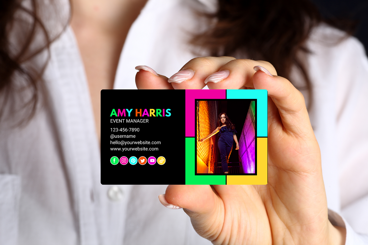 Neon Business Card Template, a Business Card Template by SunshineStudioBoutique (Photo 5 of 10)