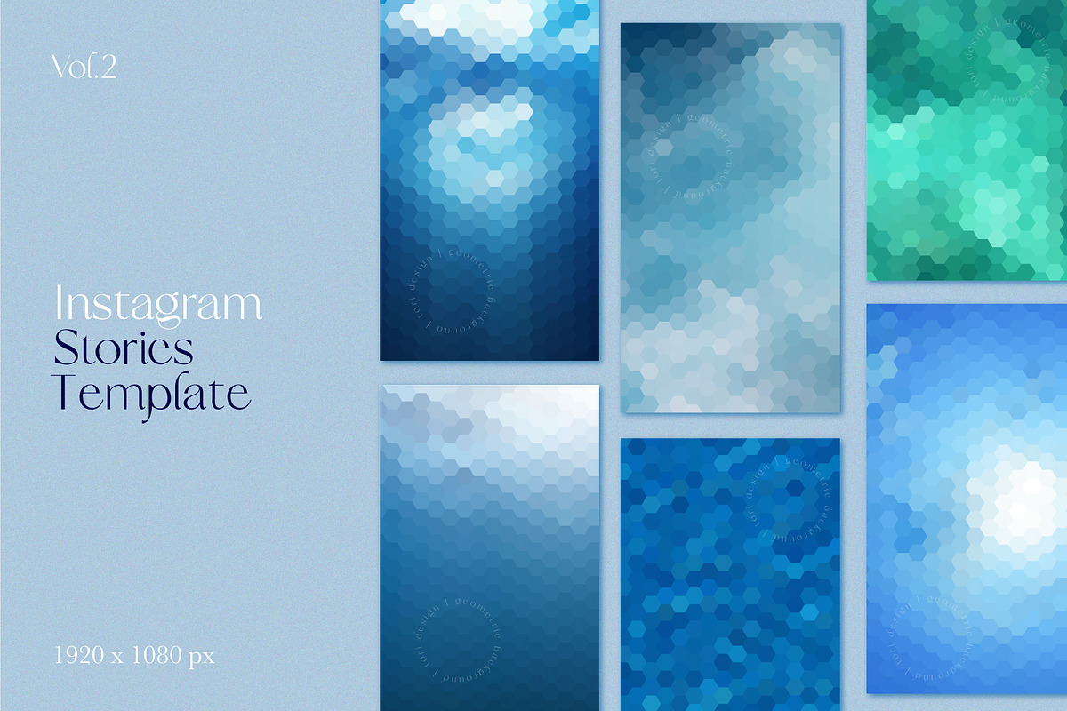 6 Blue Water Geometric Backgrounds, a Pattern Graphic by Tori Design (Photo 2 of 8)