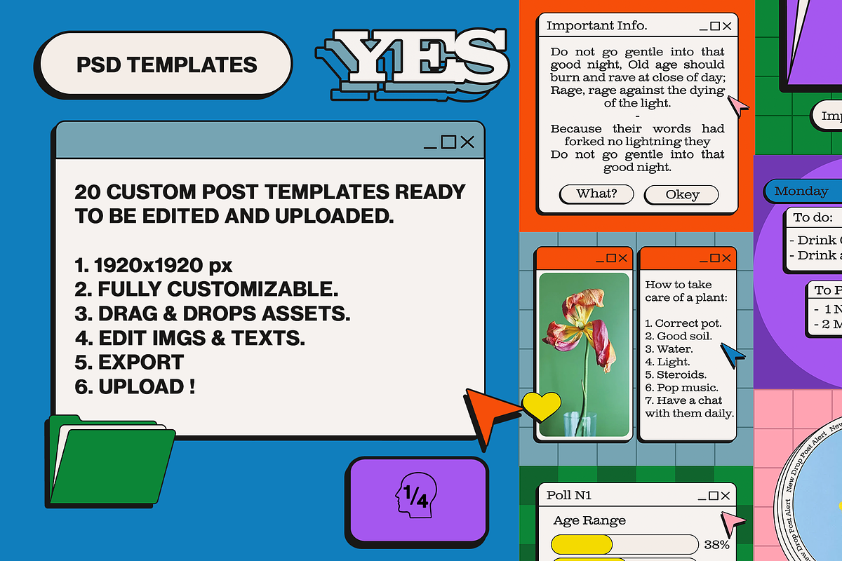 NEUBRUTALISM Elements + Templates, a Social Media Template by Headquarters (Photo 3 of 6)