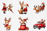 Santa Claus and Reindeer Png, an Illustration by CrexoraLab (Thumbnail 3 of 5)