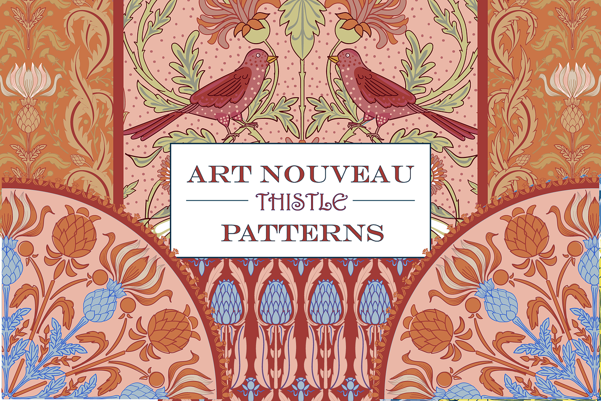 Autumn Boho Patterns Thistle Flowers, a Pattern Graphic by RachelStudio (Photo 1 of 10)