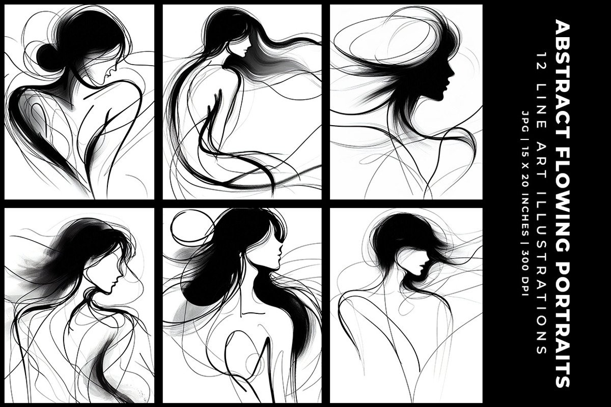 Abstract Flowing Portraits, a Decorative Illustration by Digital Art Creations (Photo 2 of 6)