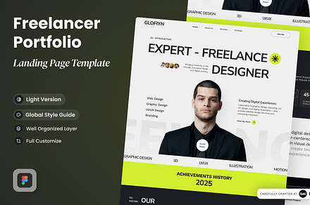 Freelancer Portfolio Landing Page, a Landing Page Template by SLAB! Design