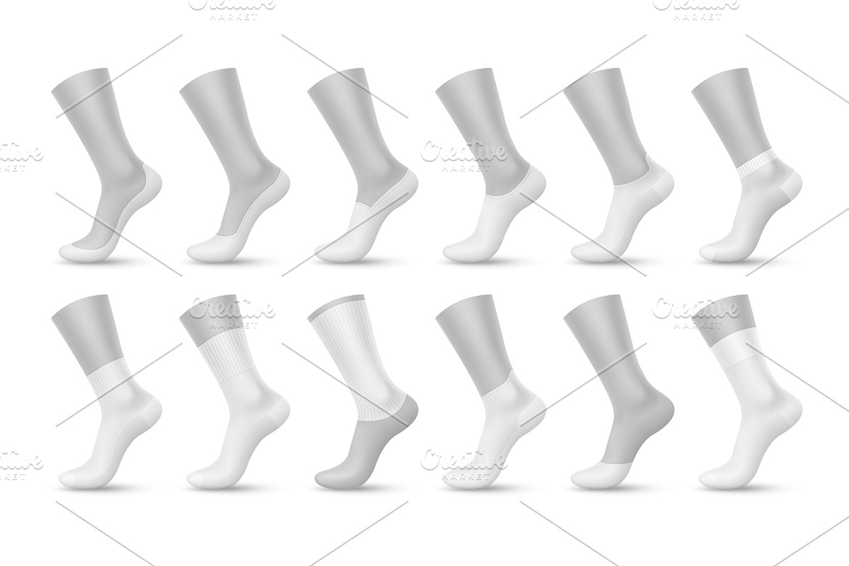 Realistic white woman socks, an Object Illustration by Buch&Bee