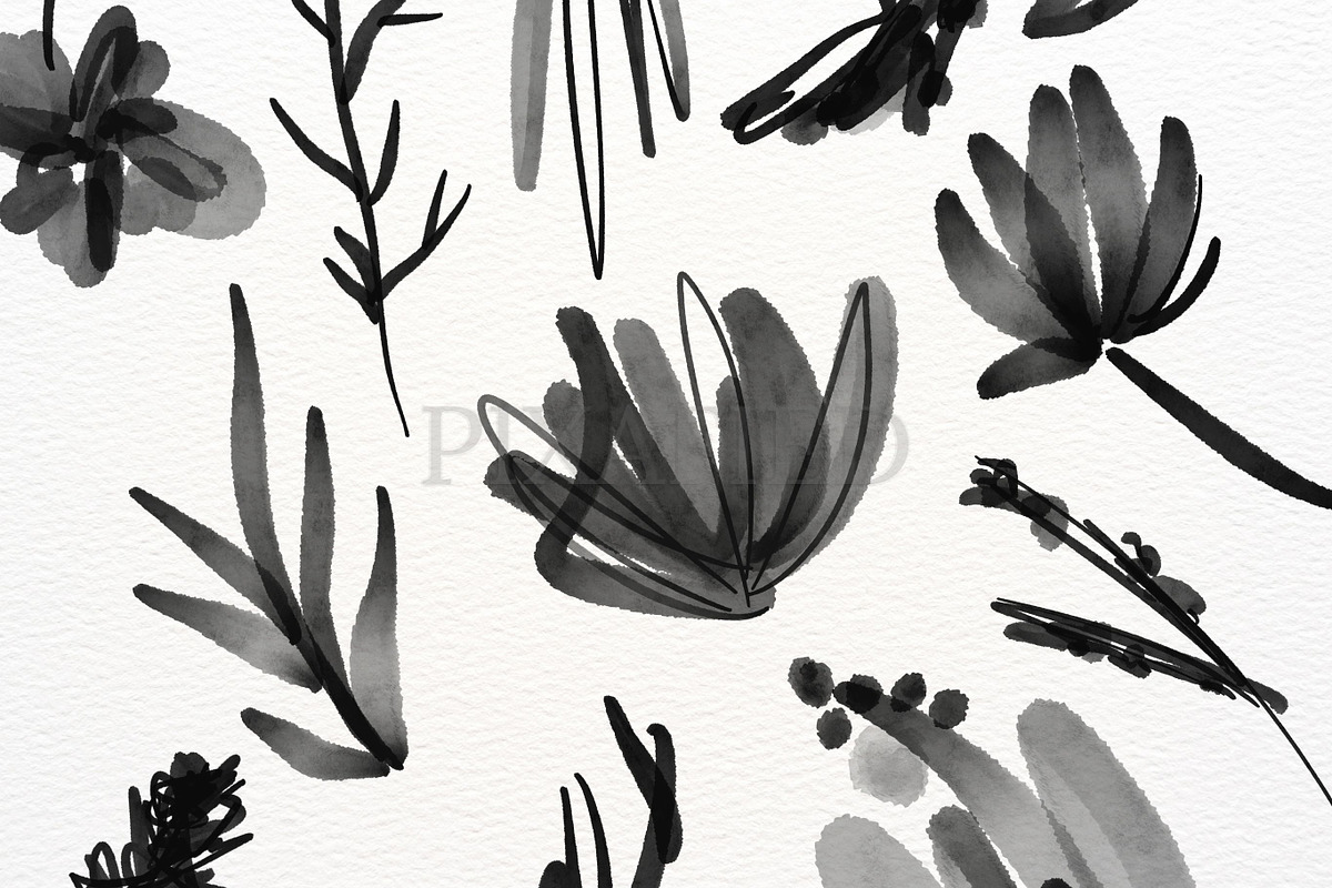 Black Inky Watercolour Flower, an Illustration by Pixafied (Photo 3 of 3)