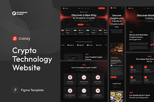Cryptocurrency Technology Website, an UI Kit Template by peterdraw