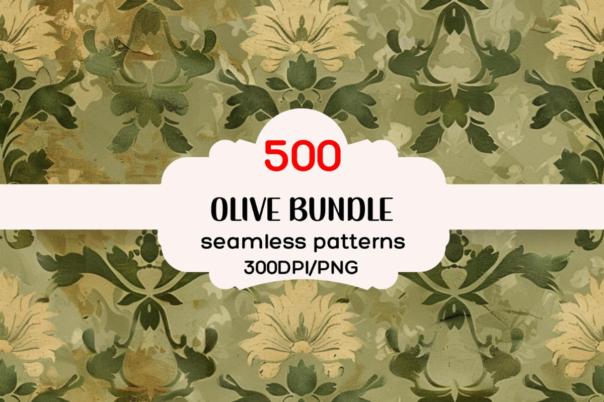 500 Olive Seamless Pattern Bundle, a Pattern Graphic by PrintablesByFranklyn (Photo 1 of 4)