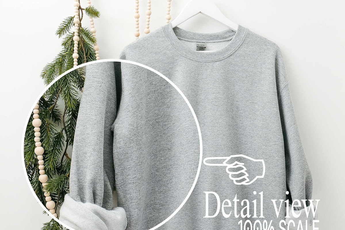 Sport Grey Gildan 18000 Mockup x3, a Shirt Mockup by Uncommon Mockups (Photo 7 of 7)
