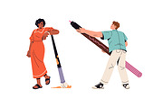 Tiny people with big pens, pencils, a Person Illustration by PaperTrident (Thumbnail 2 of 9)