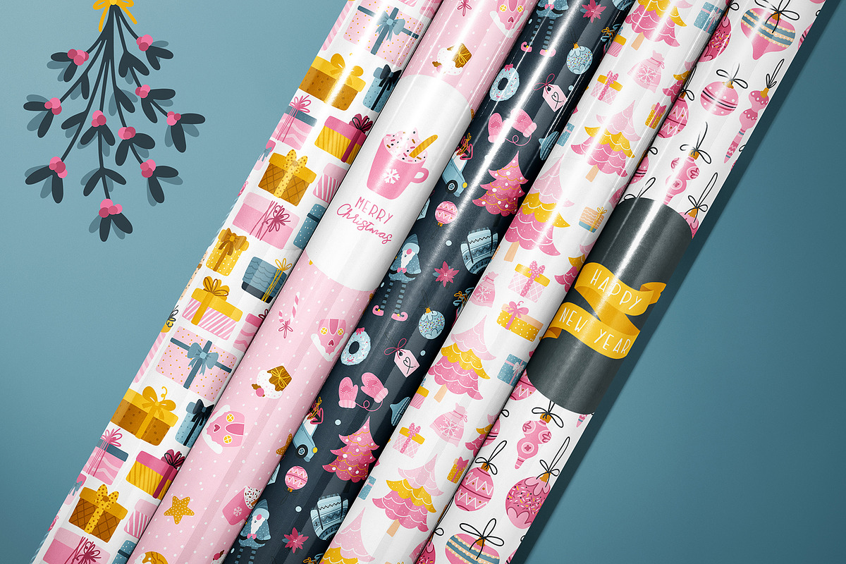 Pink christmas collection, an Object Illustration by Svitlana Kharchuk (Photo 9 of 12)