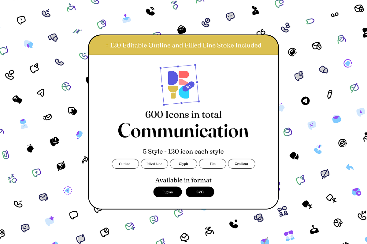 600 Communication Icon Pack, an Outline Icon by Directico Design Kit (Photo 1 of 8)