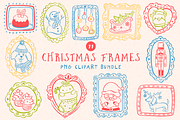 Christmas Frames PNG Clipart Bundle, a Seasonal Illustration by LemonDesign (Thumbnail 1 of 3)
