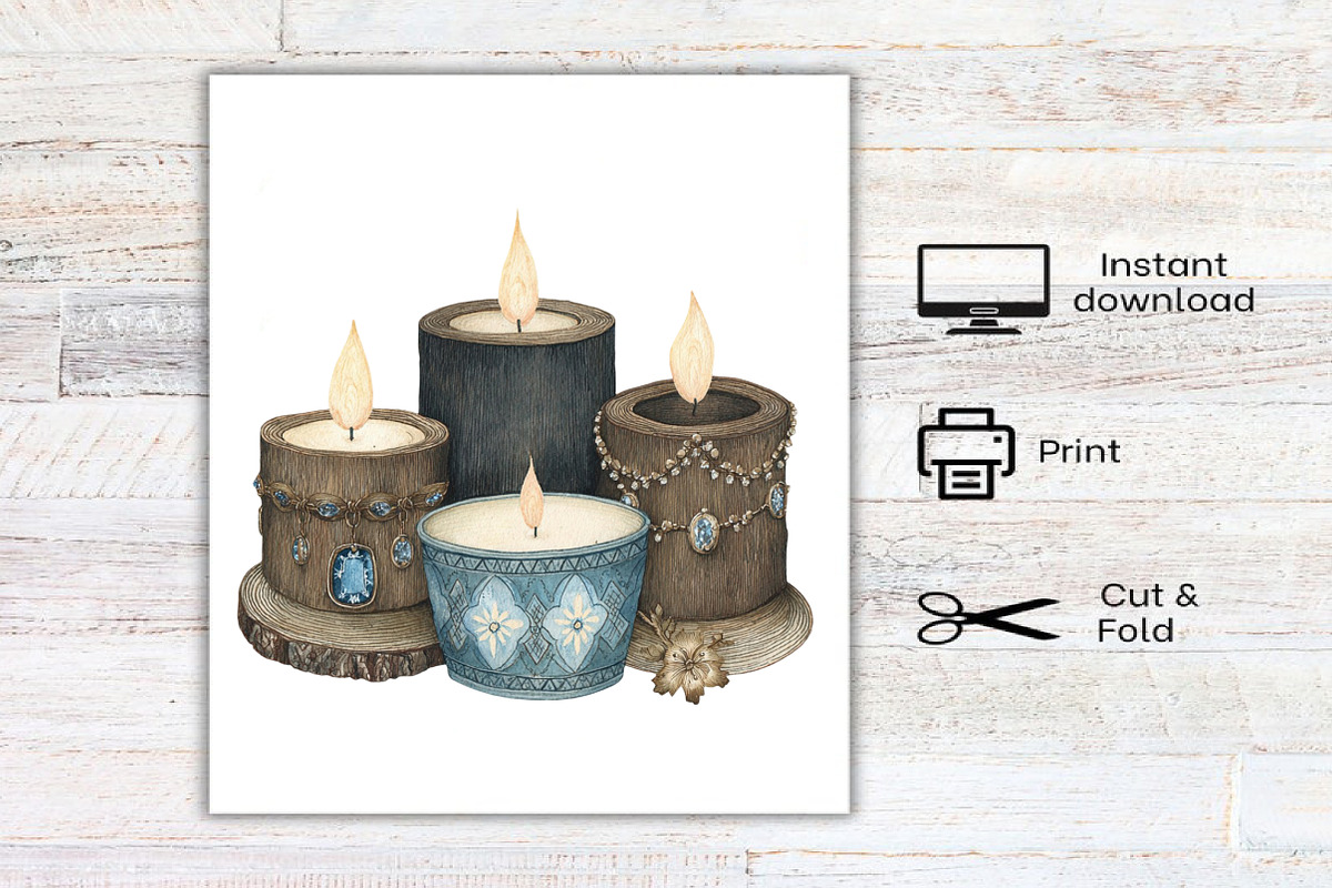 Watercolor Rustic Wooden Christmas, an Illustration by Canvas Craft (Photo 8 of 8)