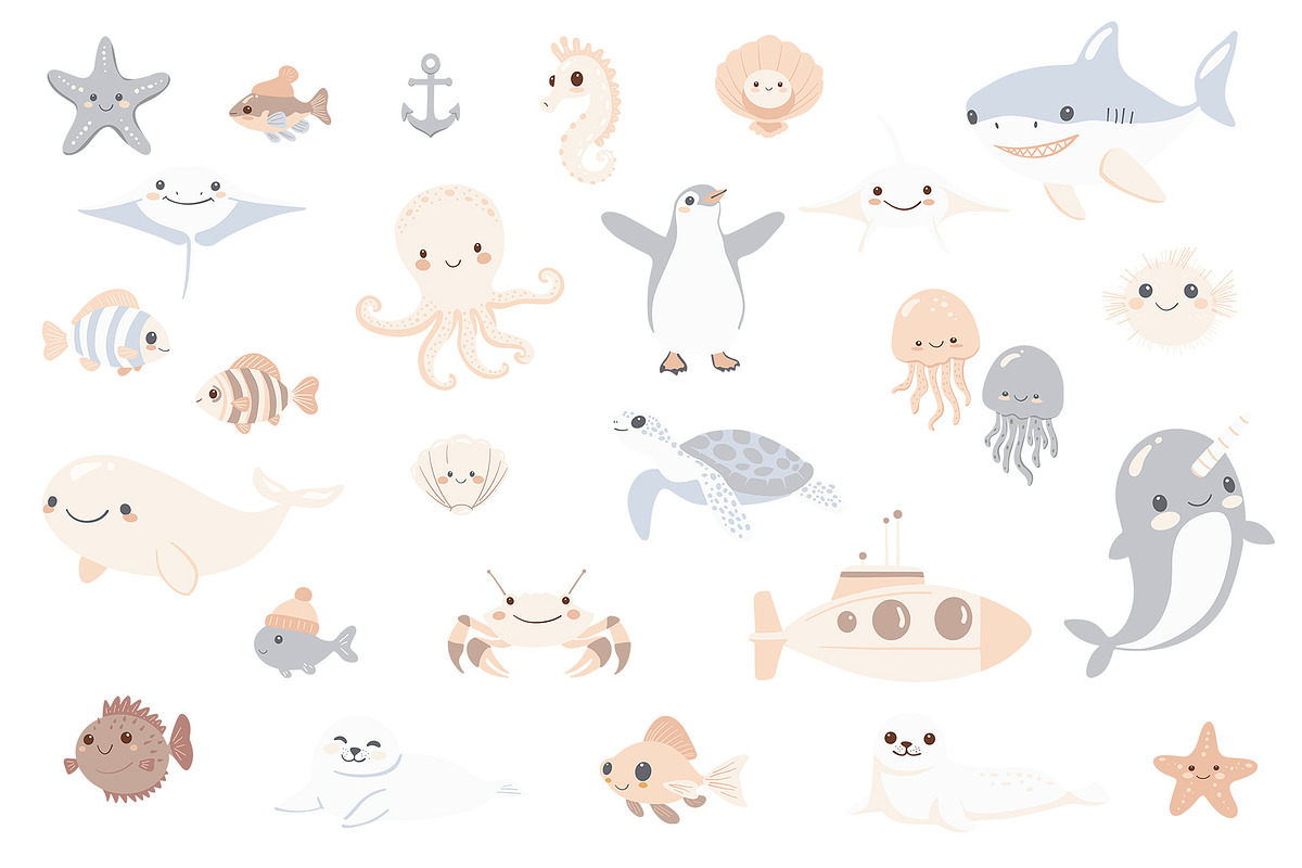 Ocean Adventure Bundle, an Animal Illustration by Mariia Kovalchuk (Photo 2 of 12)