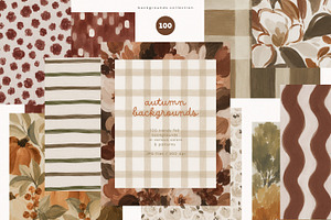 100 Autumn Backgrounds, a Background Graphic by PeDe Designs