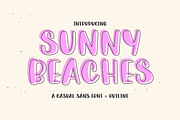 SUNNY BEACHES Casual Sans Outline, a Sans Serif Font by Blush Font Co. (Thumbnail 1 of 6)