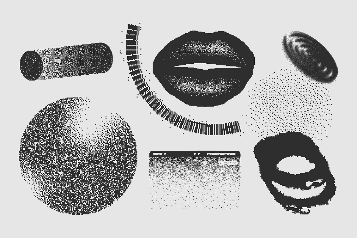 120 Vector Dither Textured Clip Arts, a Graphic by softulka (Photo 13 of 16)
