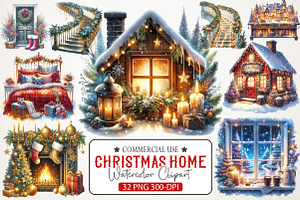 Christmas Home Clipart, an Illustration by RobertsArt