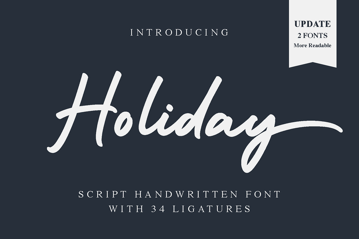 Holiday - Script Handwritten Font, a Script Font by alphArtype (Photo 2 of 13)