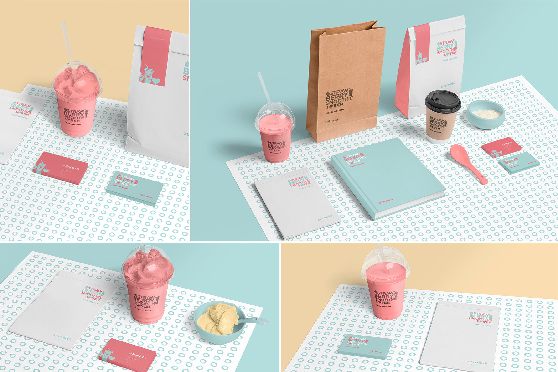 Transparent Ice Cream Cup Mockups, a Cups & Container Mockup by ZippyPixels