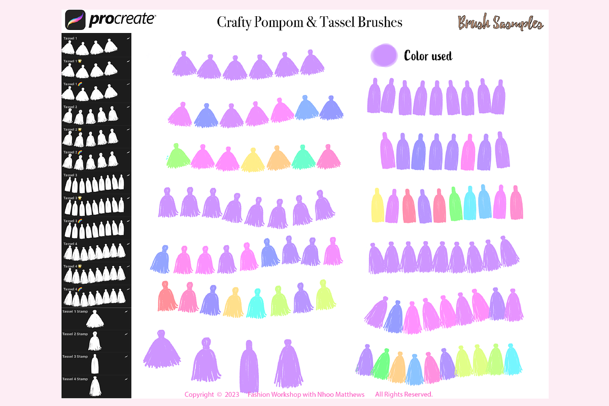 62 CRAFTY Pompom & Tassel Procreate, a Brushes & More by Fashion Workshop Bkk (Photo 6 of 11)