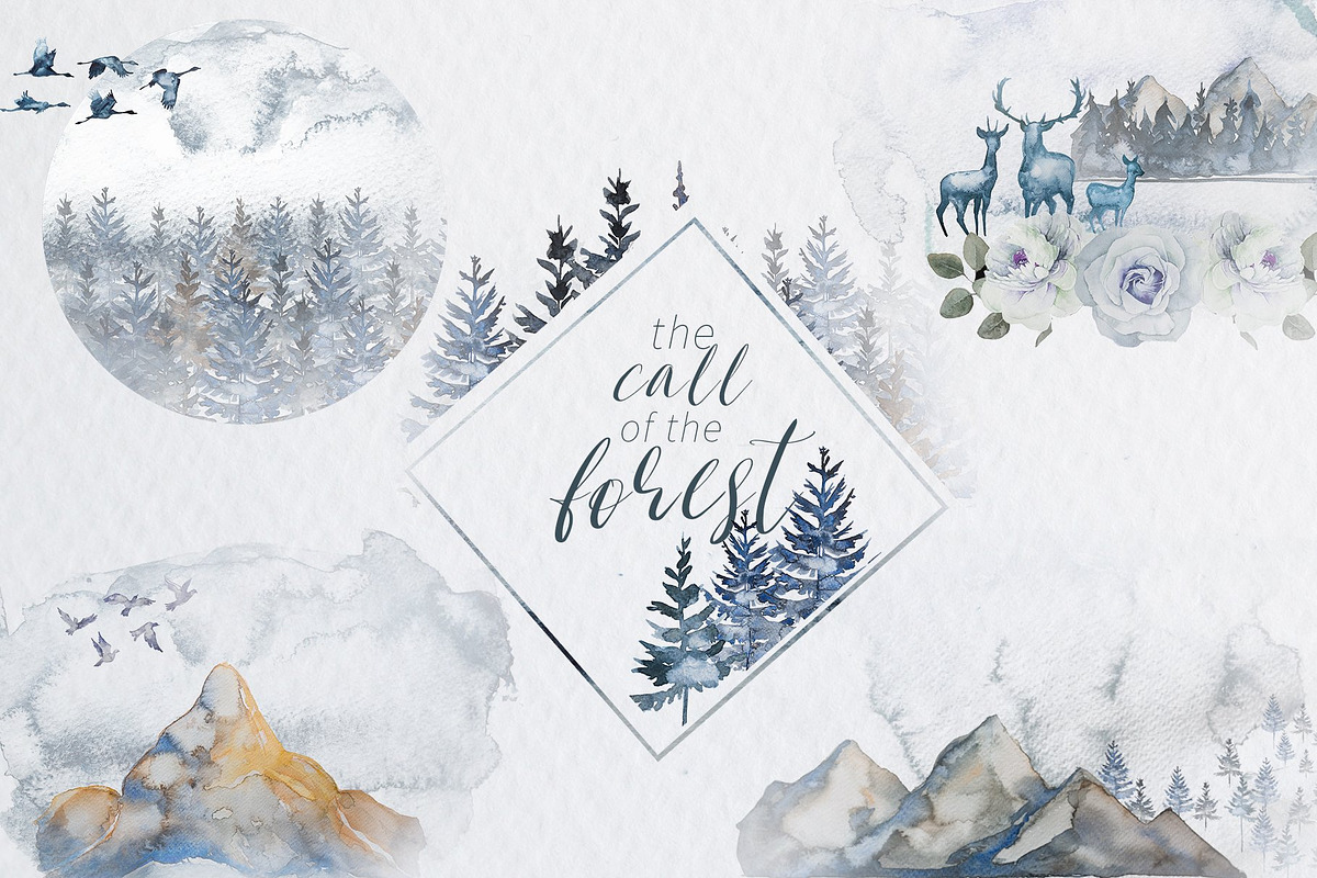 90%OFF! Watercolor Forest Bundle, an Animal Illustration by ArtCreationsDesign (Photo 6 of 18)