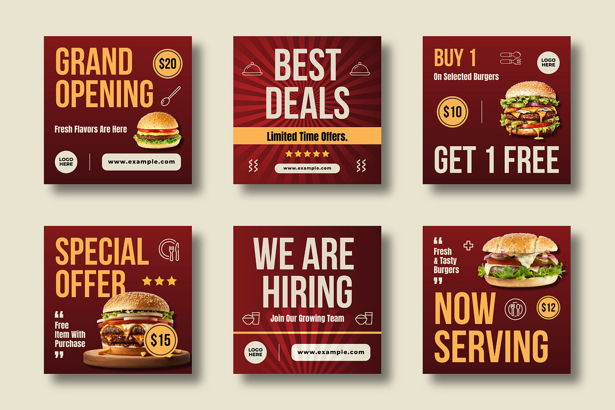 Burger Sale Social Media Post, a Social Media Template by MightyDesign (Photo 2 of 8)