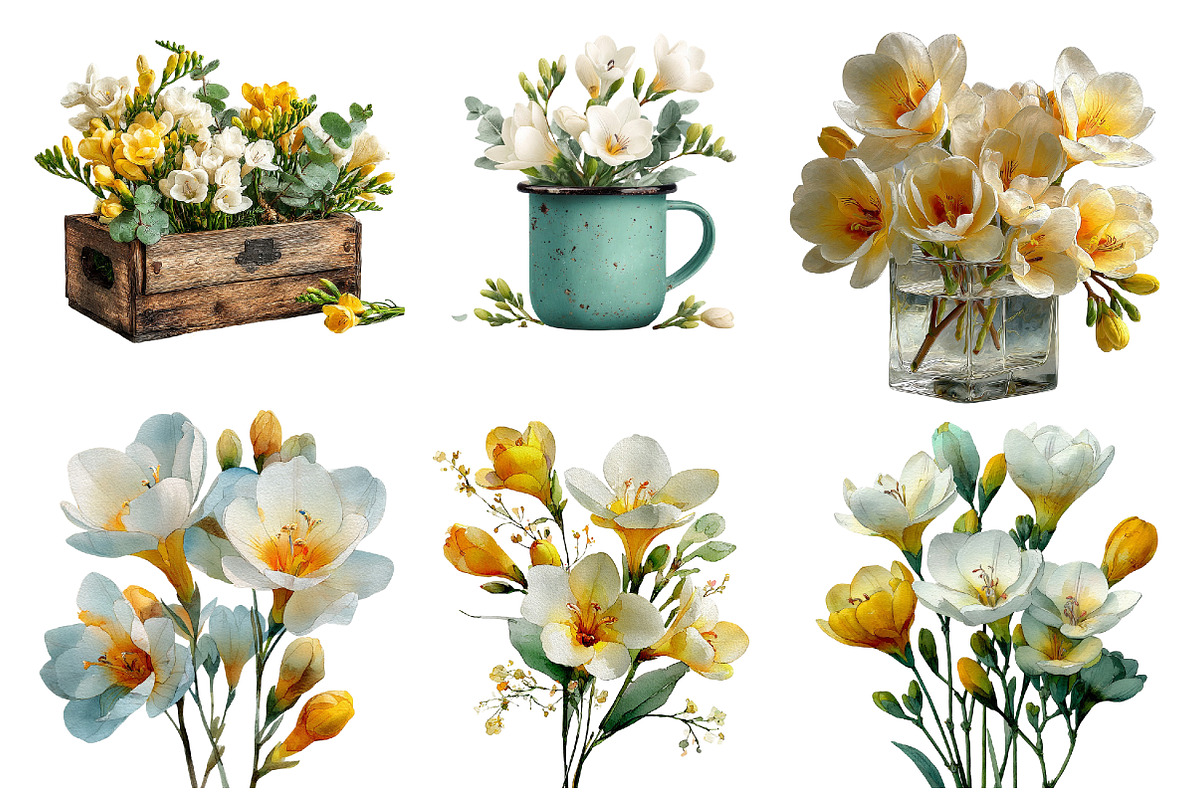 Freesia Flowers Clipart, an Illustration by Designworld (Photo 3 of 8)