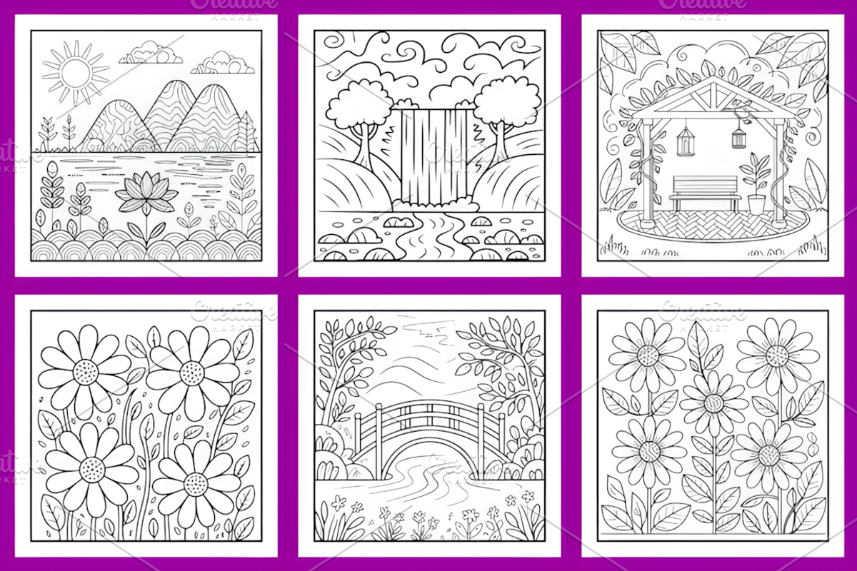 Bold Easy Stress Relief Coloring, a Decorative Illustration by Coco Bloom (Photo 2 of 5)