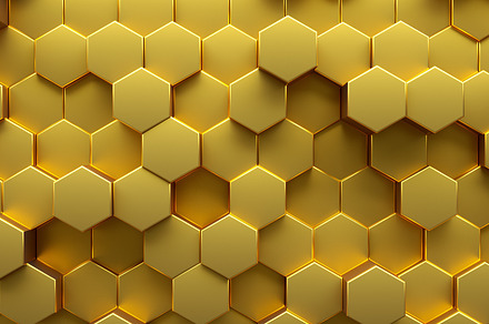Golden Abstract modern honeycomb, a Background Photo by Daniel Megias