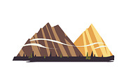 Rocky mountain landscapes set, an Object Illustration by PaperTrident (Thumbnail 2 of 13)