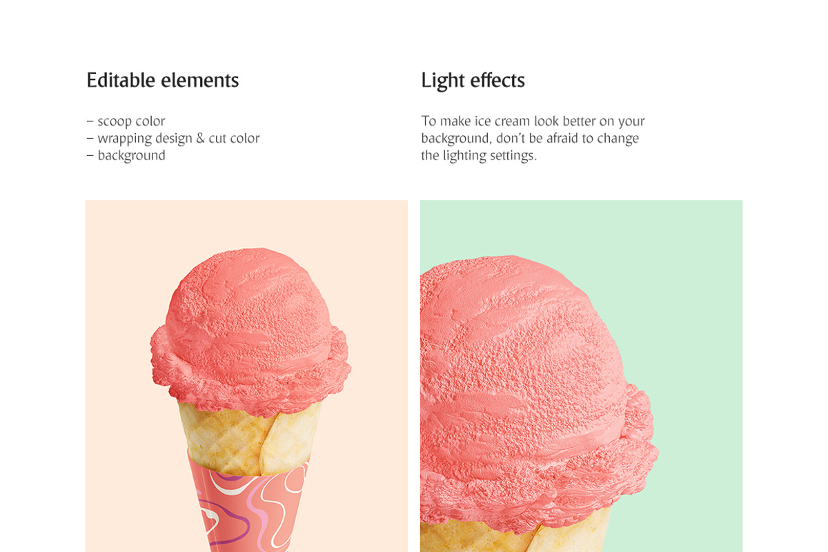 Ice Cream Cone Mockup, a Merchandise Mockup by rebrandy (Photo 5 of 8)