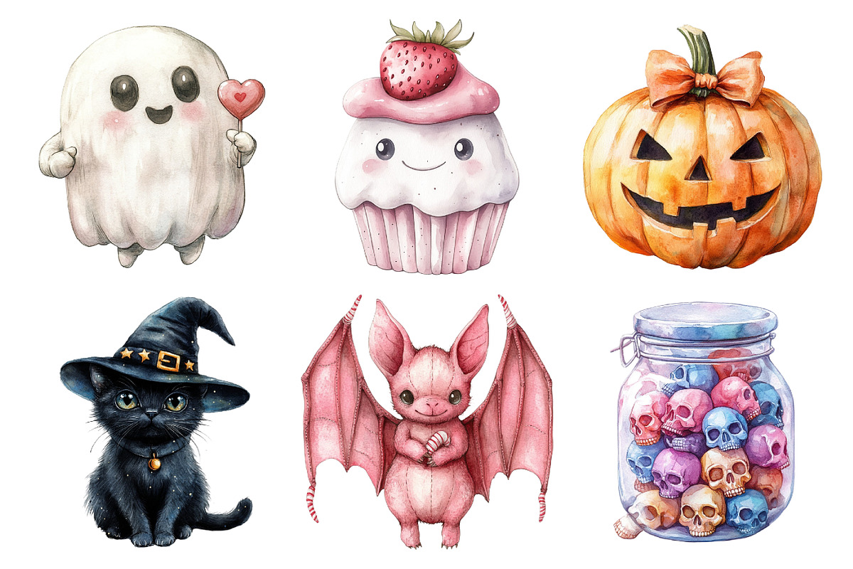 Kawaii Halloween Clipart Bundle, an Illustration by Daily.Designs (Photo 3 of 5)
