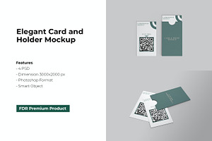 Elegant Card and Holder Mockup