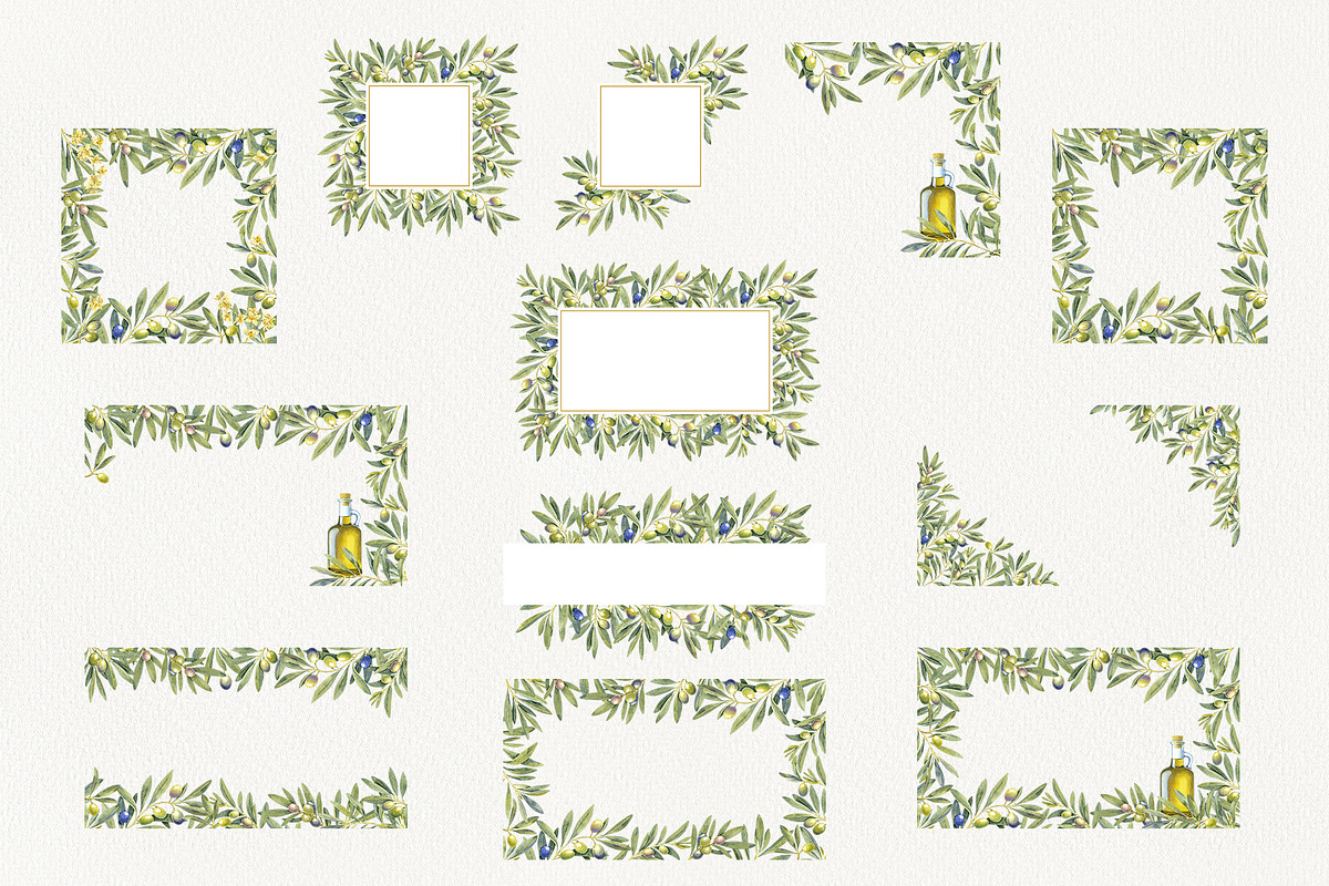 Olive Branches Watercolor Clipart, a Food Illustration by YarovaArt (Photo 24 of 28)
