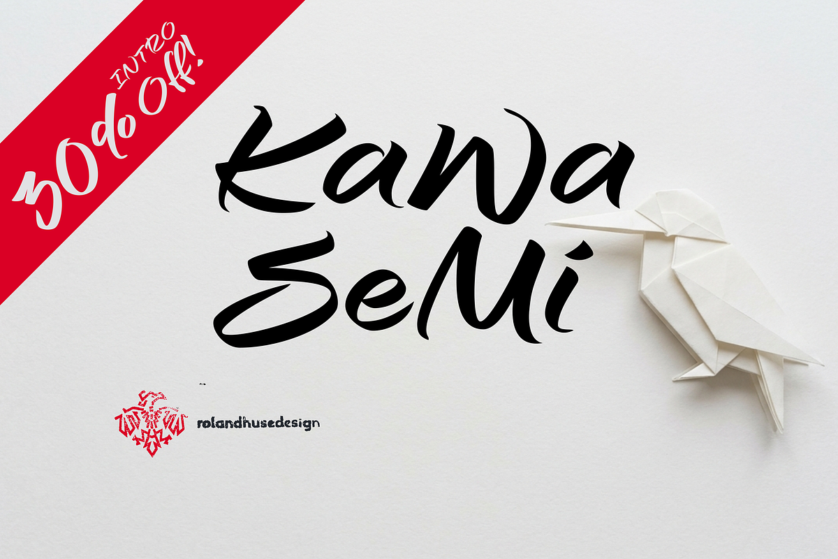 Kawasemi Brush Calligraphy, a Script Font by Roland Huse Design (Photo 1 of 9)