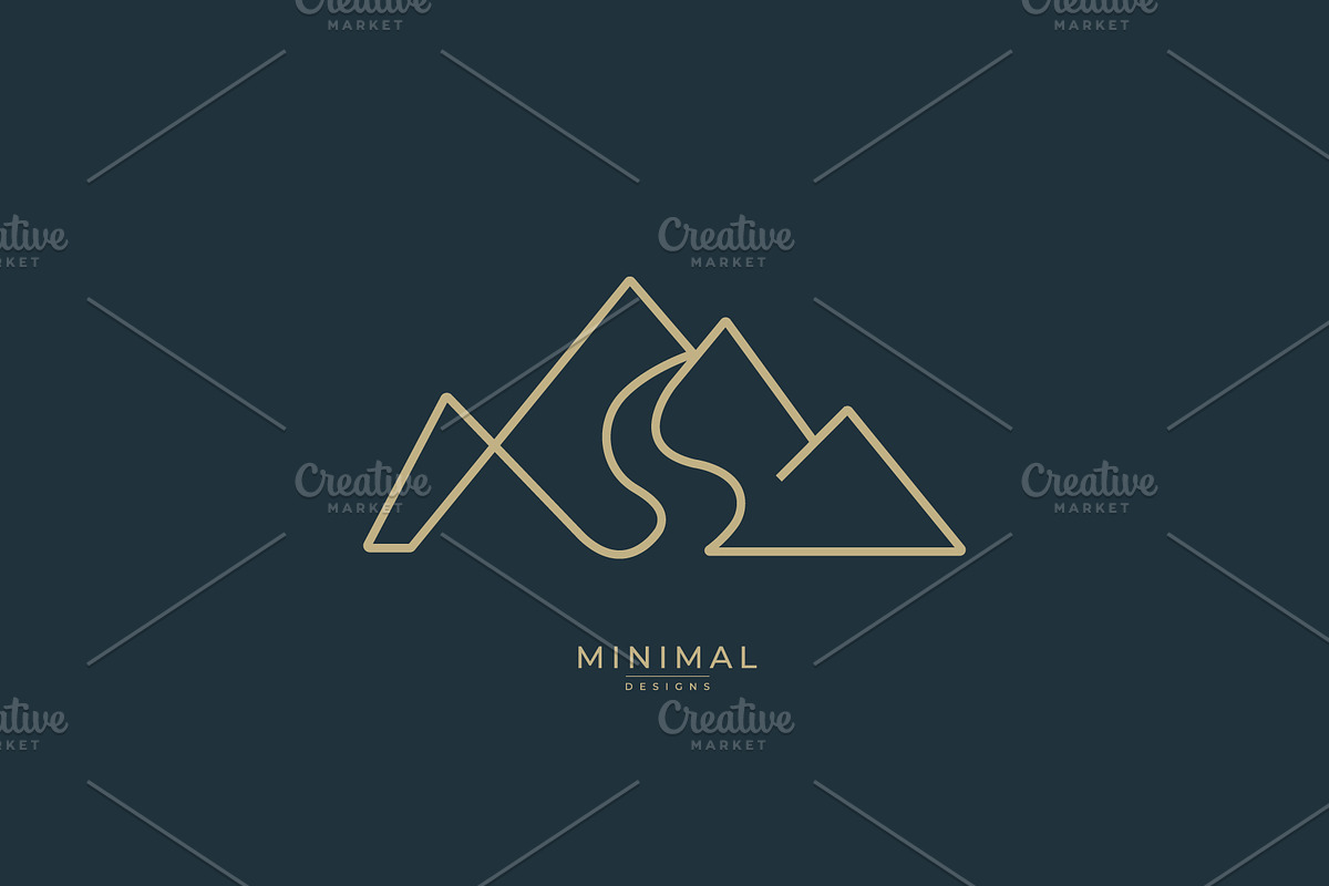 logo of a mountain and water, a Branding & Logo Template by idesign_4u