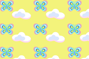 Butterflies In The Sky On Yellow