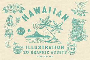 Hawaiian Graphic Illustration 1, an Illustration by Southerntown