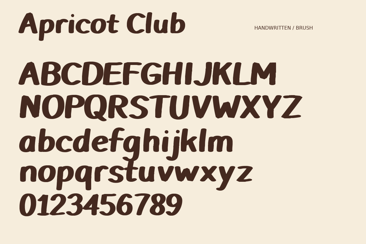Apricot Club Bold Handwritten Brush, a Handwritten Font by Colorsfav (Photo 9 of 11)