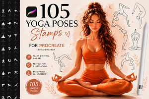 Yoga Poses Procreate Stamp Brushes