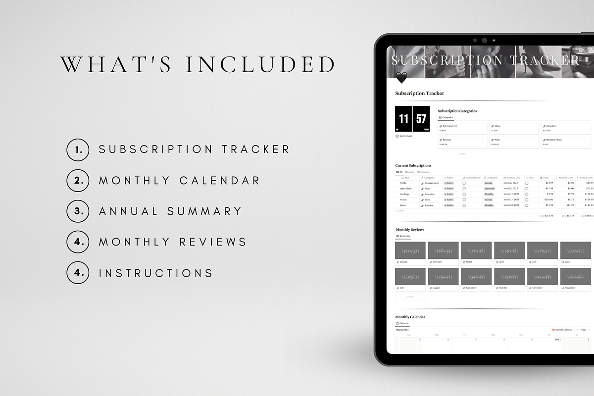Notion Subscription Tracker Template, a Templates & Theme by BRANDcontent
