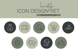 Icon Design Set Credit And Loan