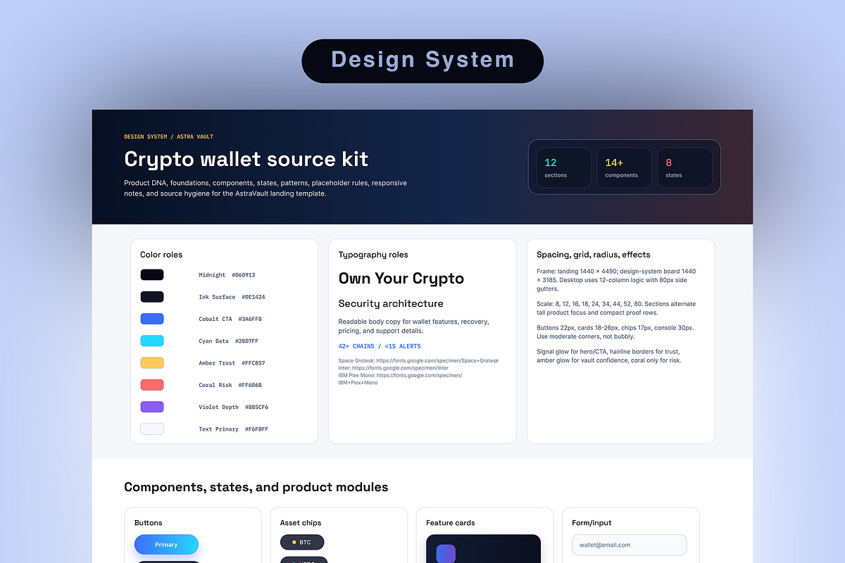 Crypto Wallet Landing Page Template, an UI Kit Template by Pitchlook.Studio (Photo 2 of 3)