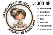 Whimsical Easter Girl Clipart Png, an Illustration by Craft Nest (Thumbnail 2 of 11)