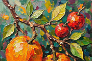 Tropical, Summer Fruit Oil Painting, a Food Illustration by PLUM&FIGS (Thumbnail 7 of 22)