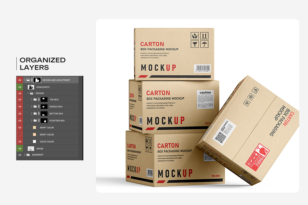 Kraft Carton Packaging Box Mockup, a Packaging Mockup by Ram Studio (Photo 9 of 13)