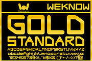 Gold Standard font, a Font by weknow (Thumbnail 1 of 8)
