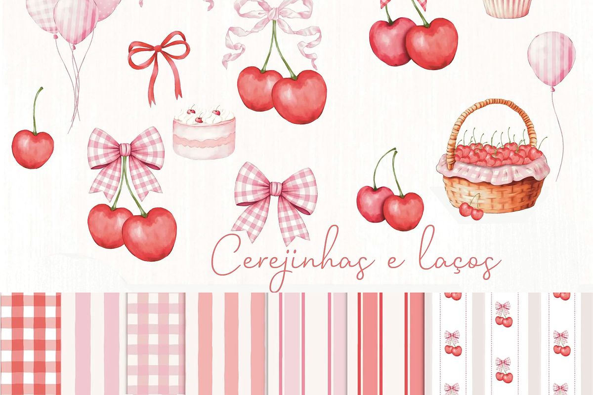 Cherries and Bows, an Illustration by Lolytop Studio (Photo 1 of 5)